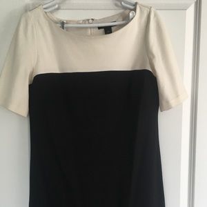 Cream/black/tan block sheath dress size 10